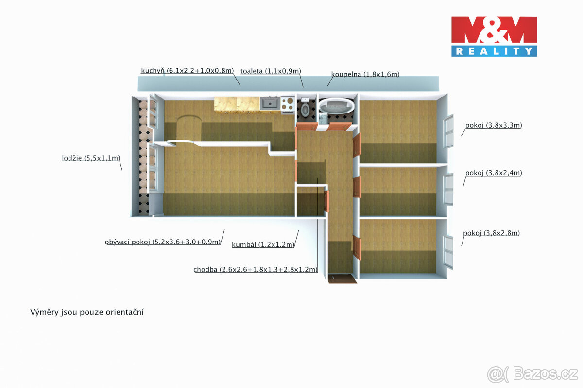 Prodej bytu 4+1, 85 m², Hostomice, ul. Dobříšská - 17