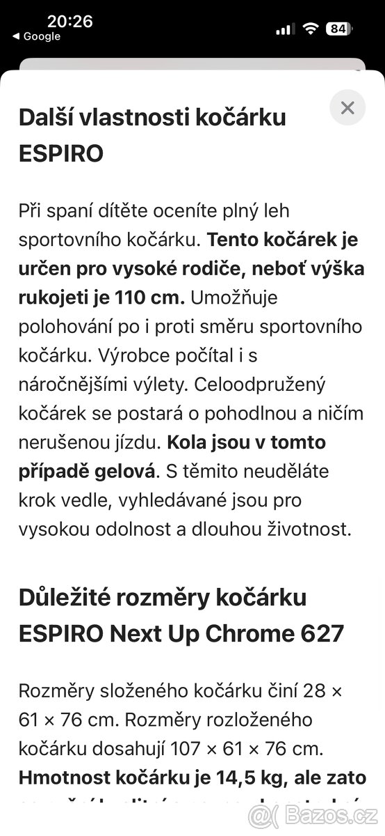 Kočárek Espiro Next Up v záruce - 17