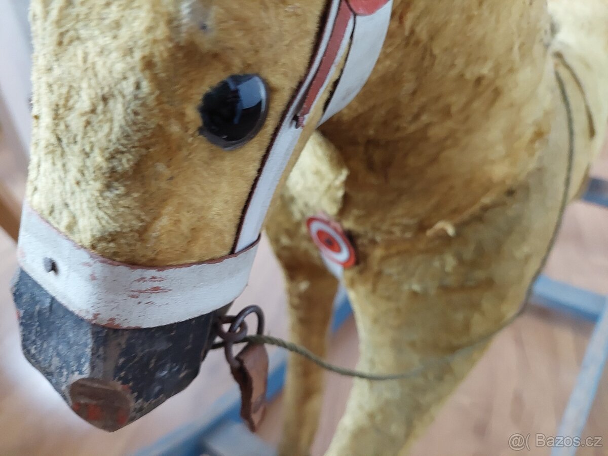 Starý houpací kůň koník - hračka retro vintage velice pěkný - 17