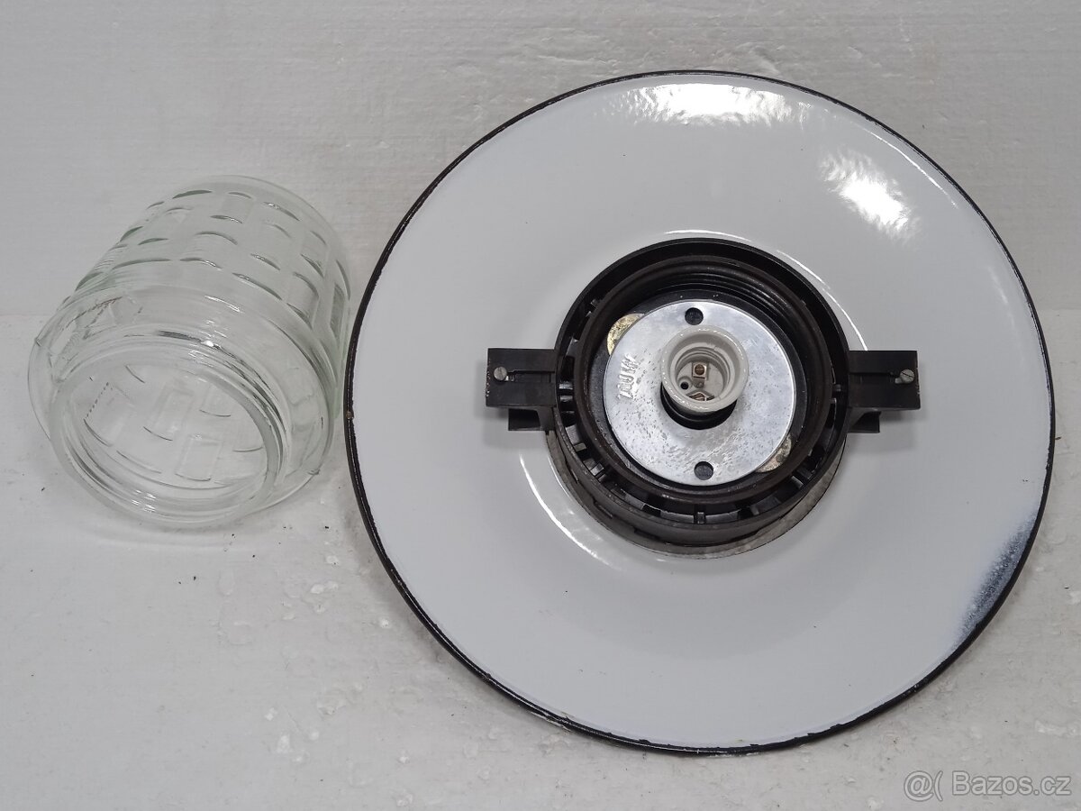 Smaltované nástěnné stropní retro světlo Industrial - 17