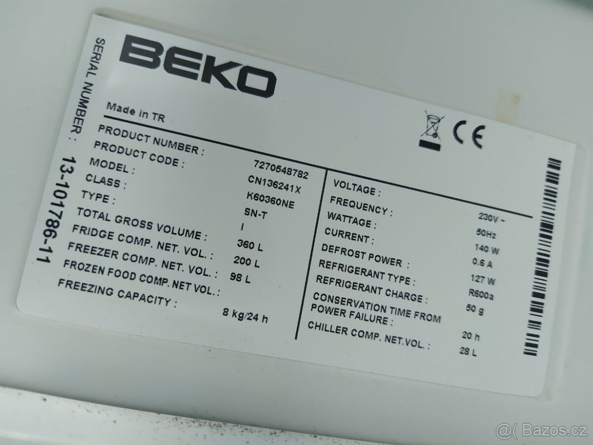 Lednice s mrazákem BEKO CN237231 K60365NE Na díly - 17