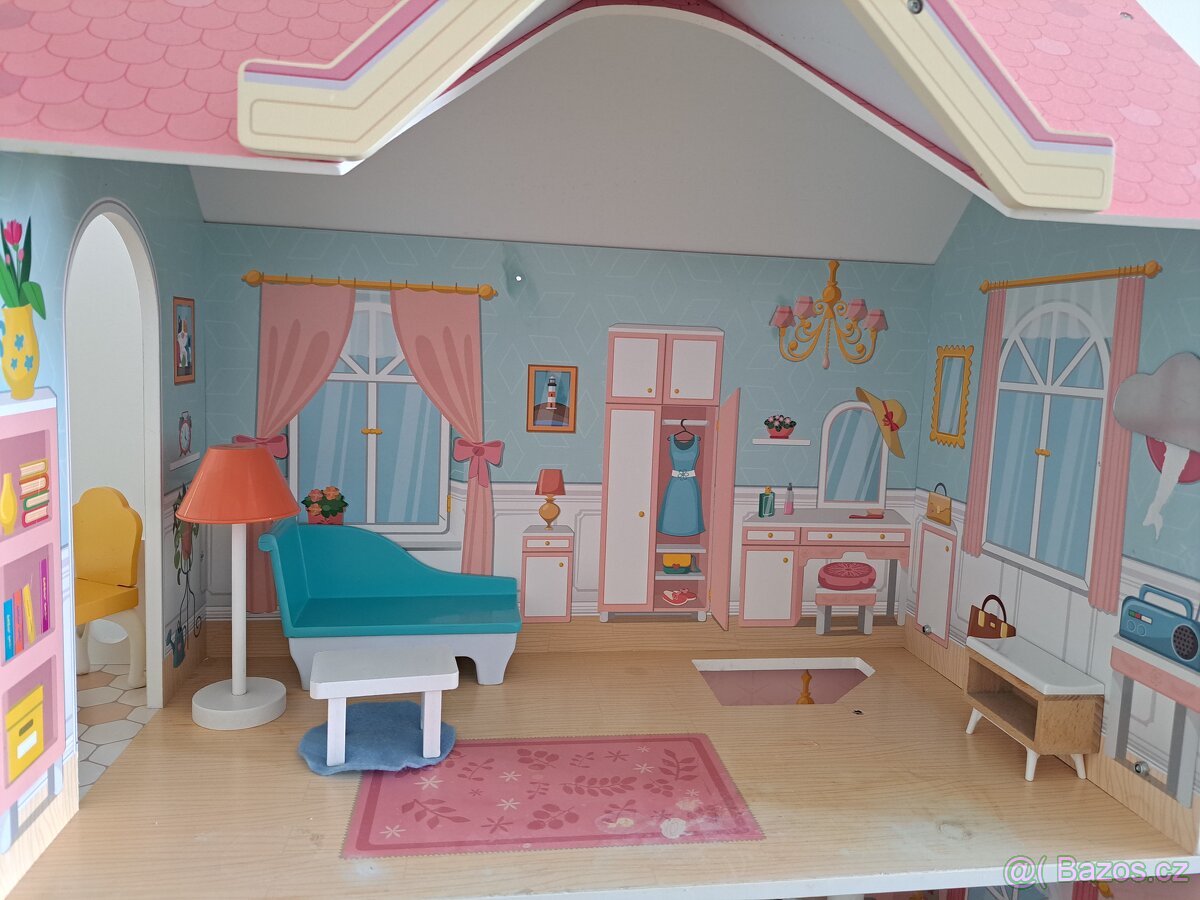 Velky dřevěný dům Woody pro panenky - 17