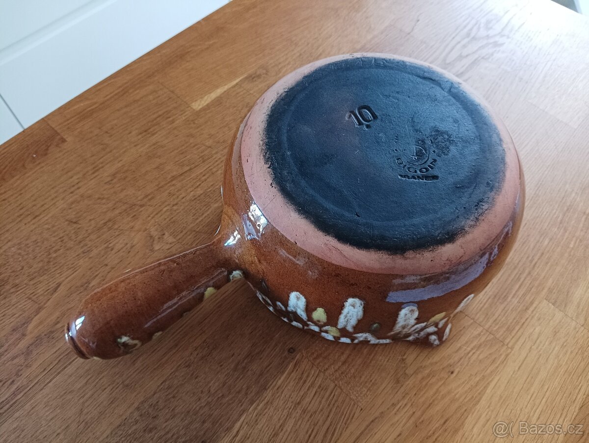 KAMENINOVÝ ABSTRAKTNĚ MALOVANÝ HRNEC GRÉS & POTIERS DIGOIN - 17