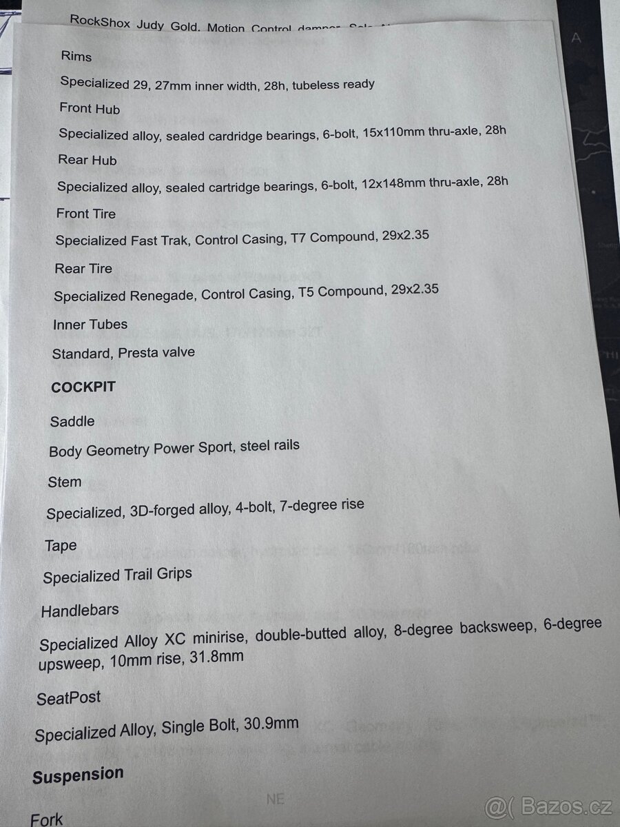 Horské karbonové kolo Specialized Epic Hardtail - 17