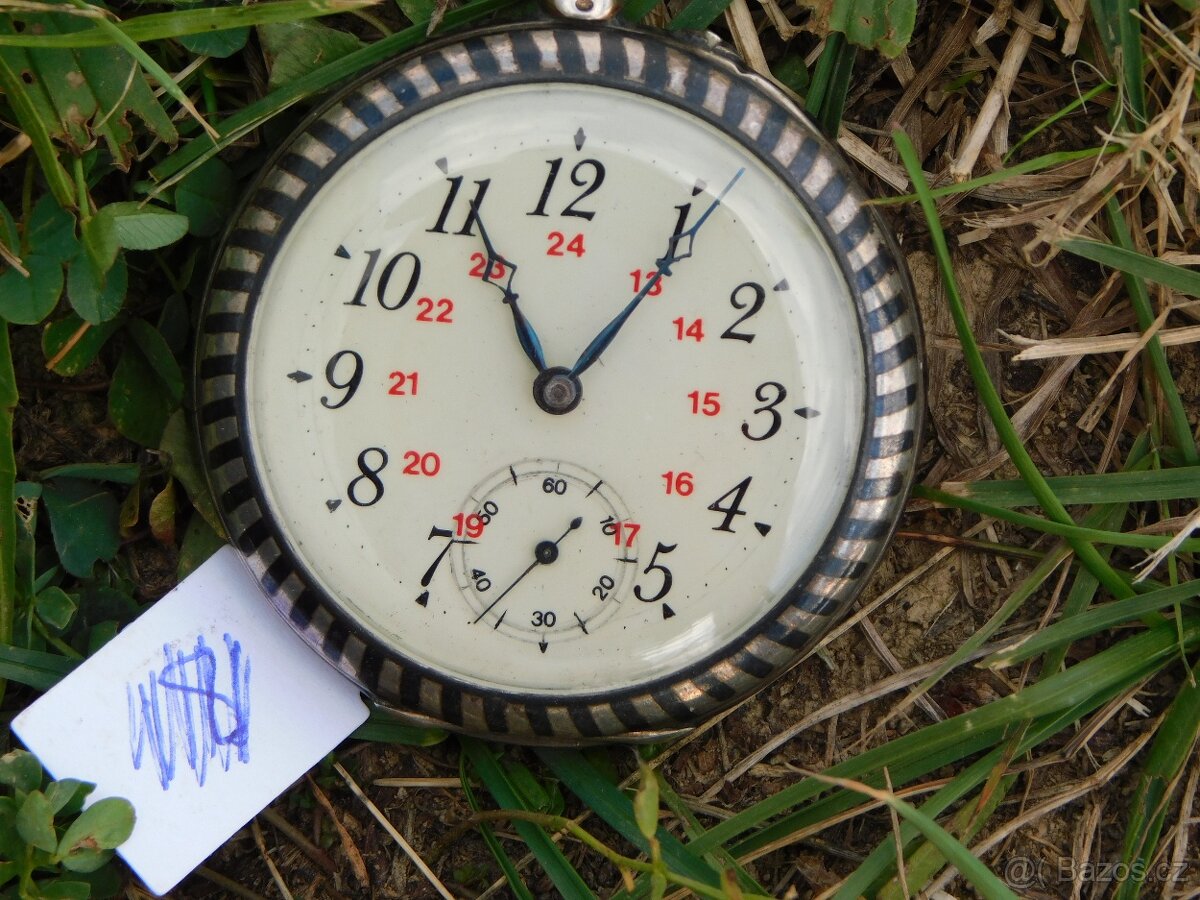 Švýcarské stříbrné kapesní hodinky niello / tula BREVET - 17