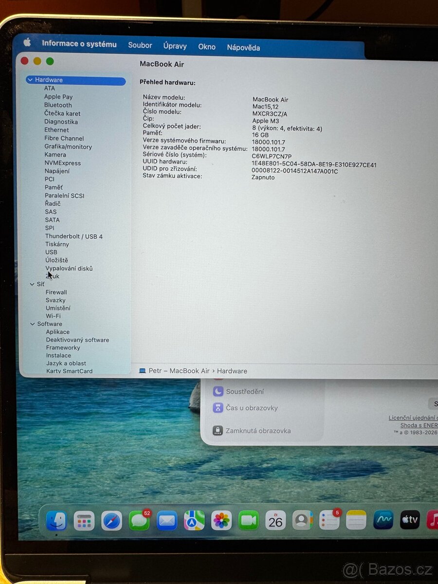 Prodám MacBook Air 13,6” M3/16GB/512GB - 17