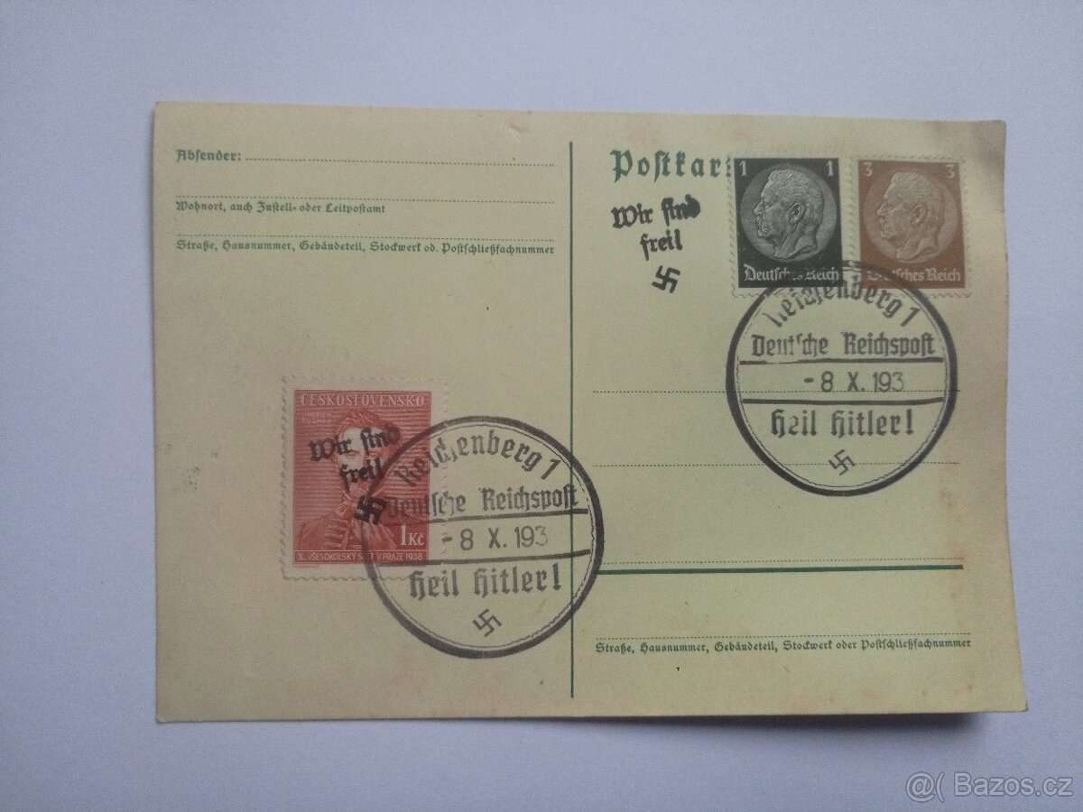 Staré poštovní známky psaní dopis Liberec Reichenberg 2 - 17