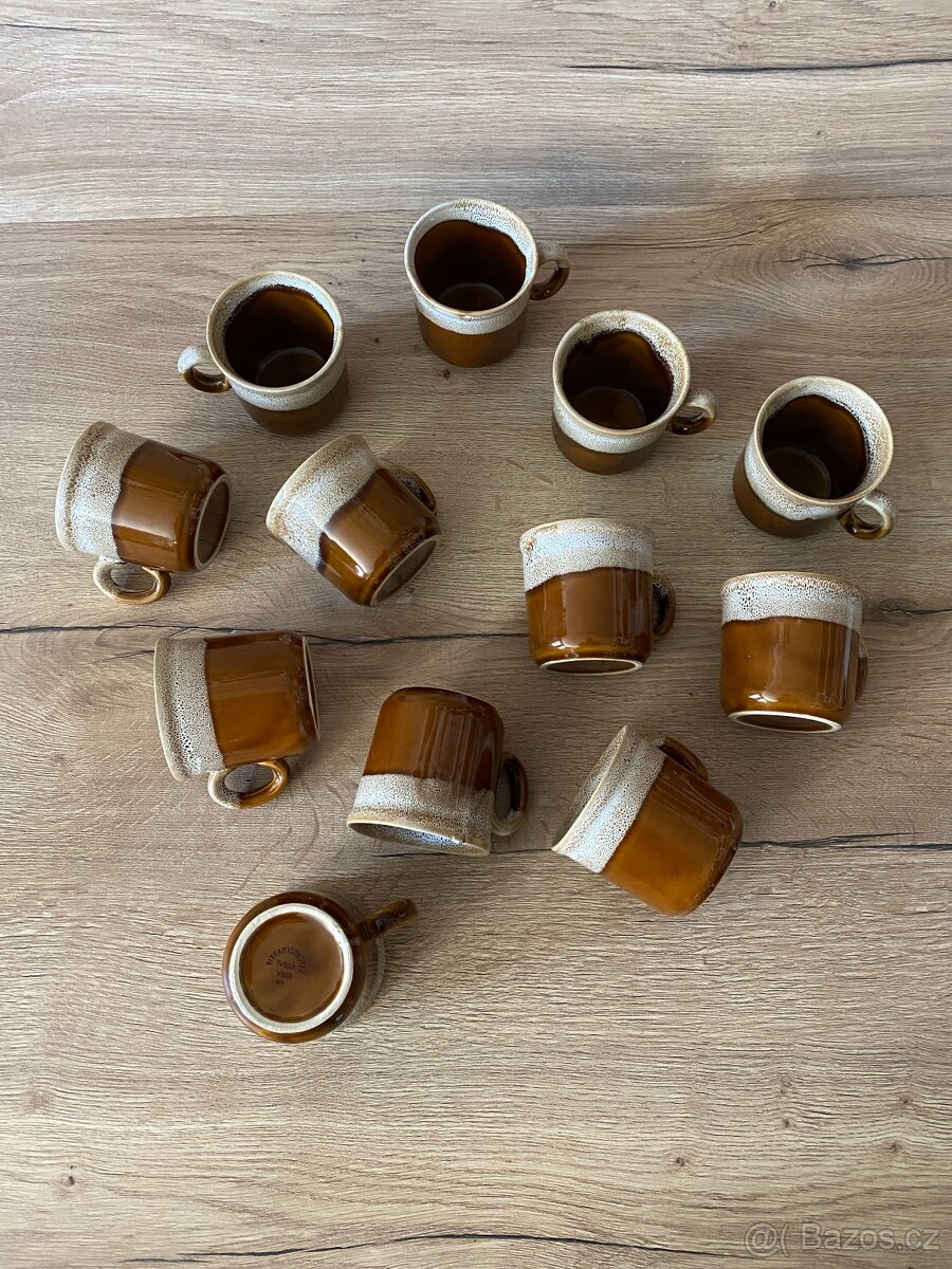 hren keramický hrnek hrneček sada hnědé hrnky - 17