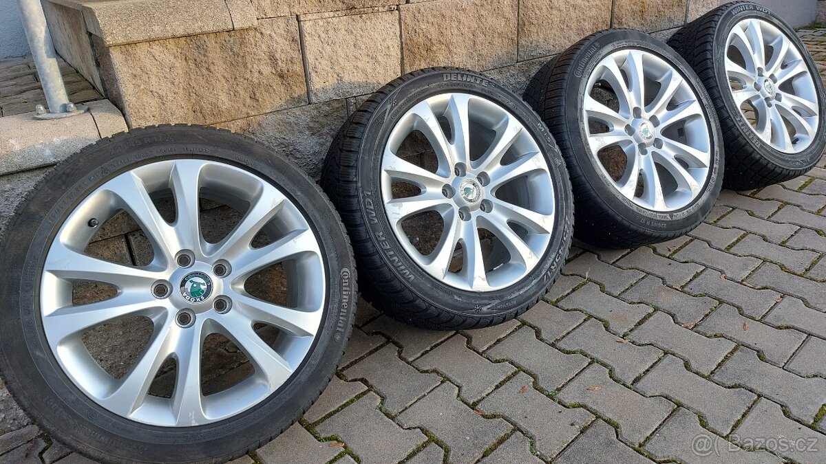 Alu kola 5x112 r17 Trifid originál Škoda Superb II zimní pne - 17