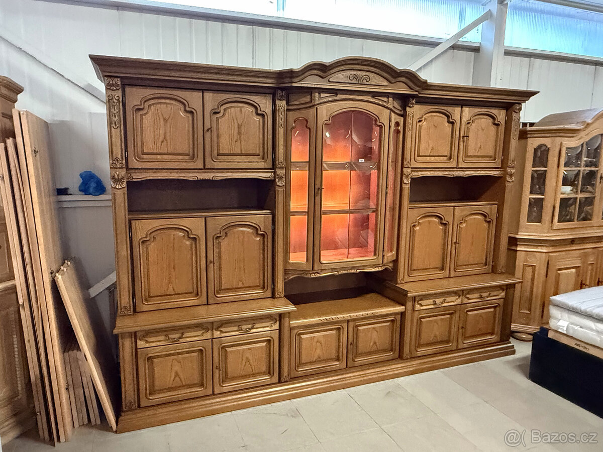 Dubová rustikální obývací stěna 325cm - 17