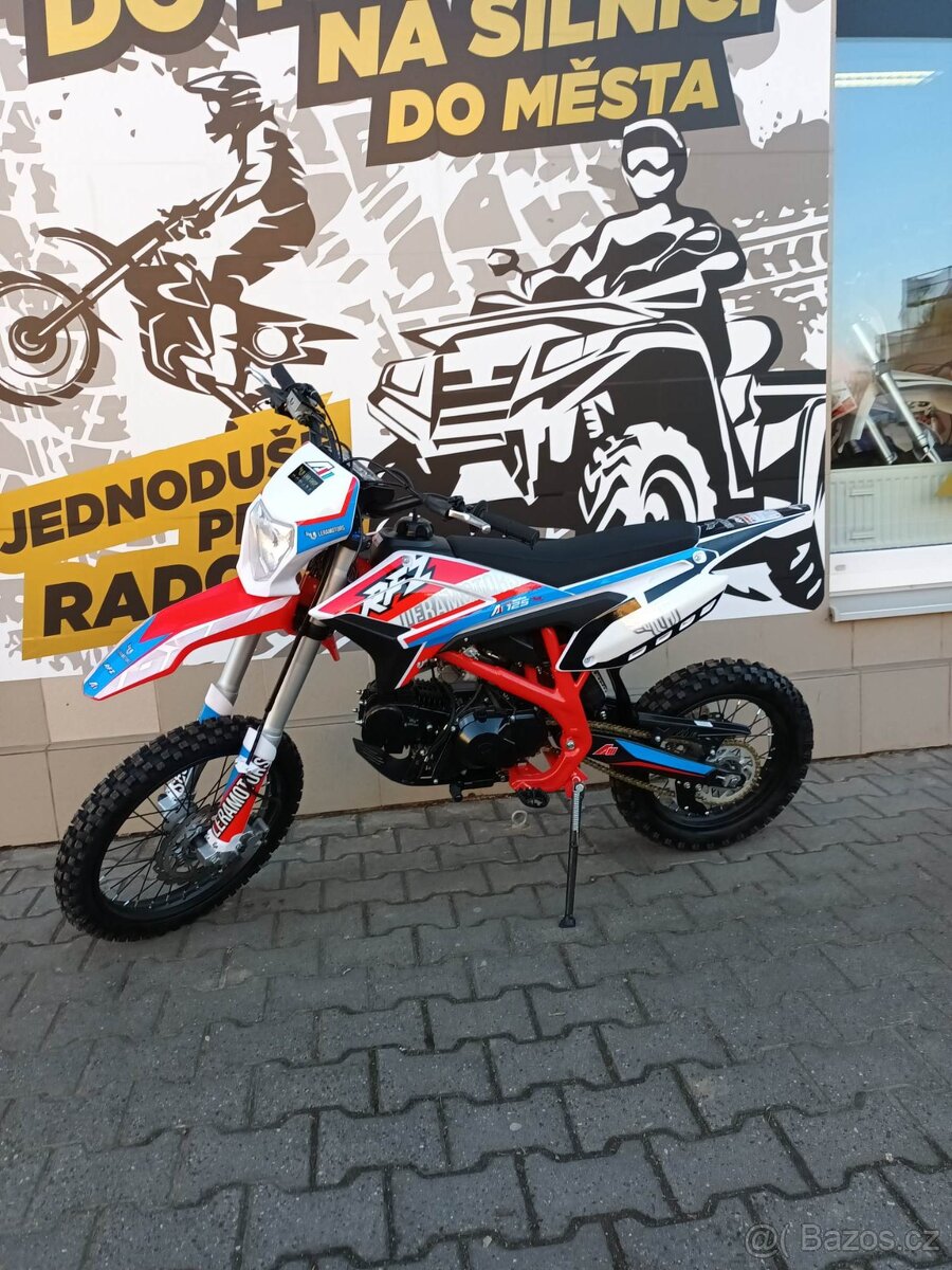Pitbike Thunder 125cc 17x14 E-start červená - 17