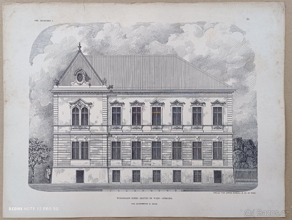 Originální litografické listy z „Der Architekt“ (1895 - 17