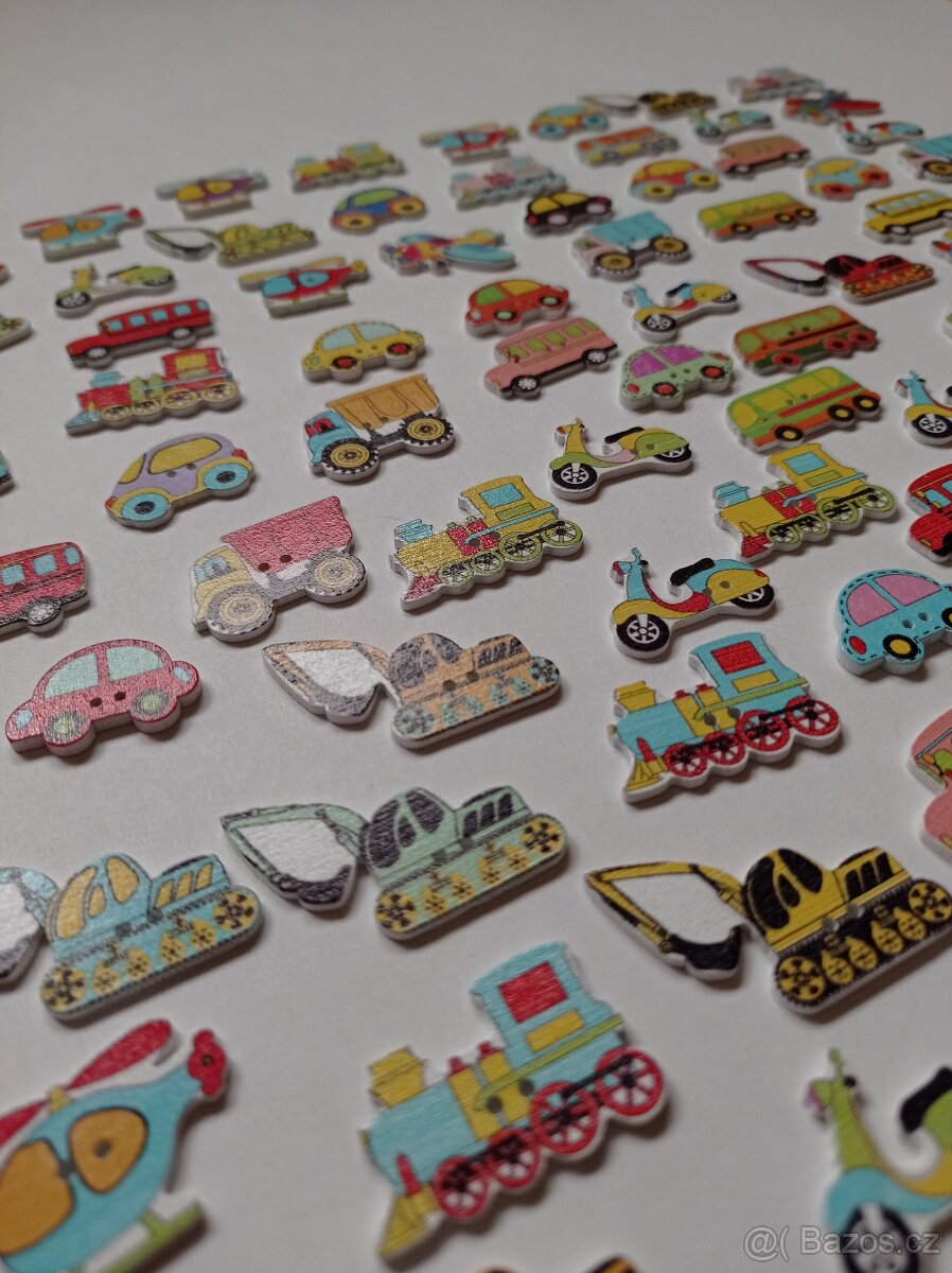 Dřevěné malované knoflíky různé druhy - nové - 17