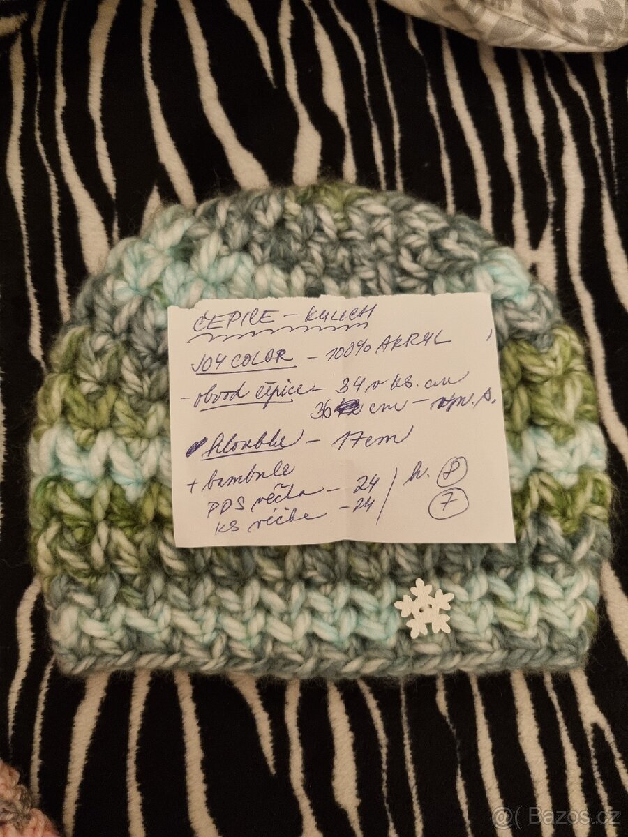 Homelesky čepice ručně háčkované - 17