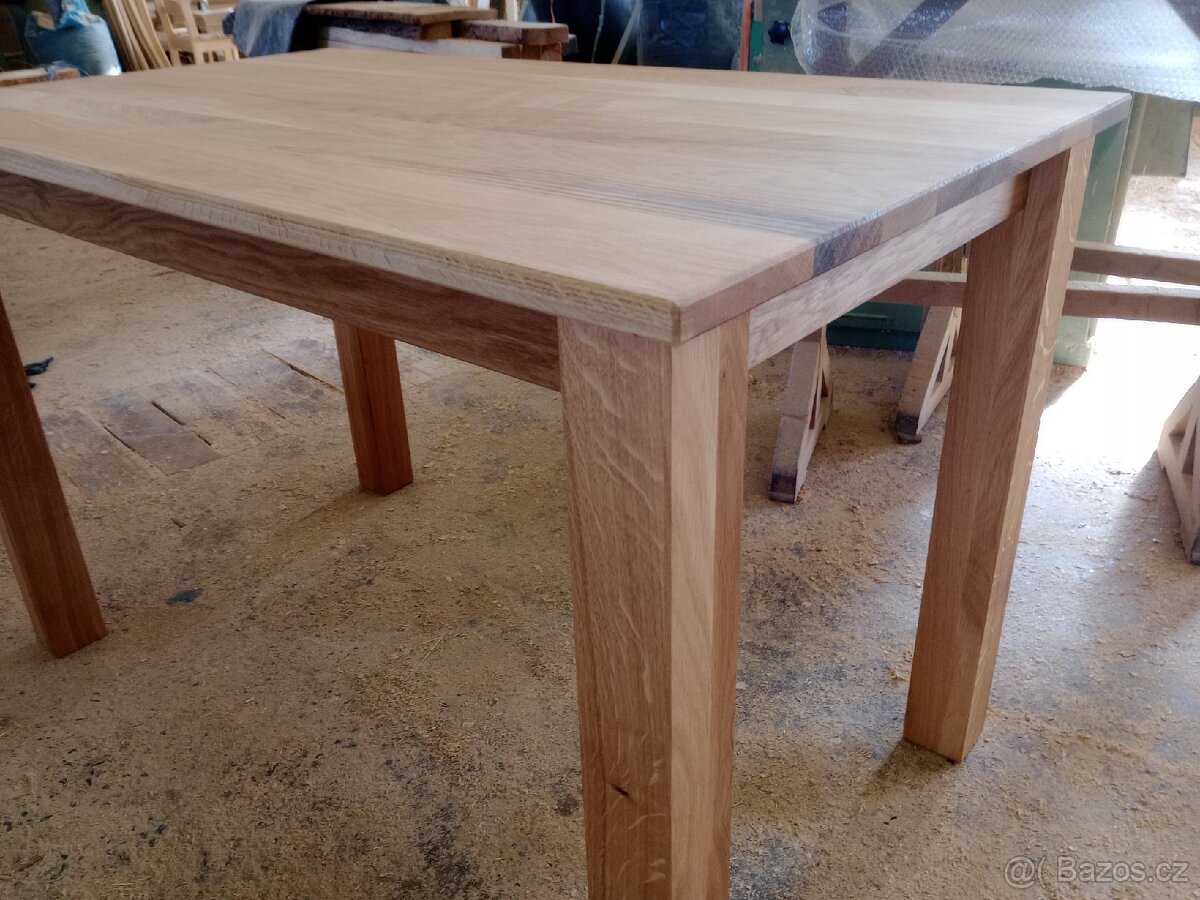 Jídelní stůl a židle masiv dub set - 17