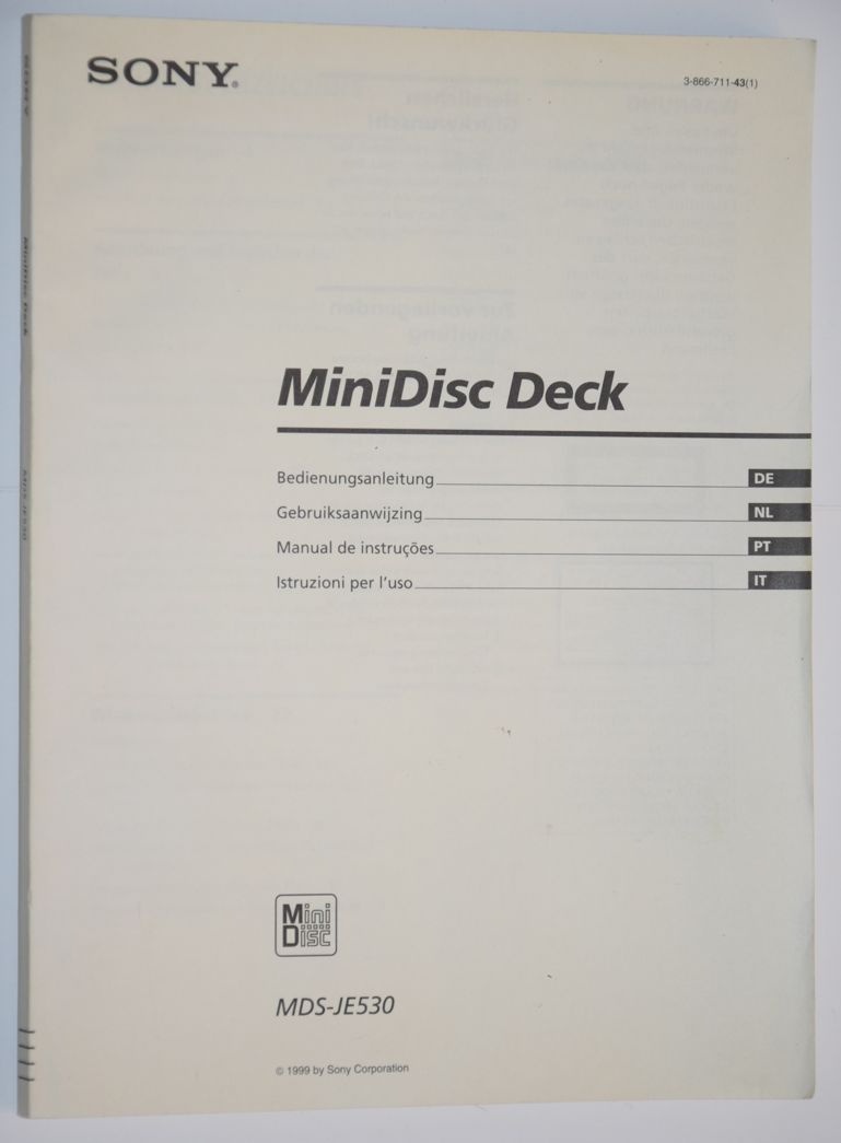 Minidisc deck SONY MDS-JE530,10xMD, manuál a kabely cinch - 17