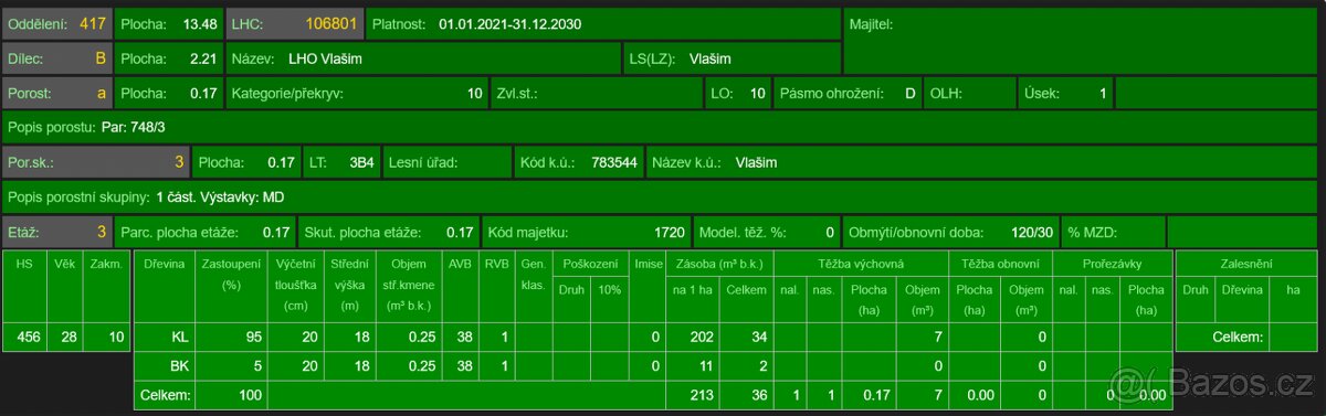 Prodám lesní pozemky v k.ú. Vlašim - 17