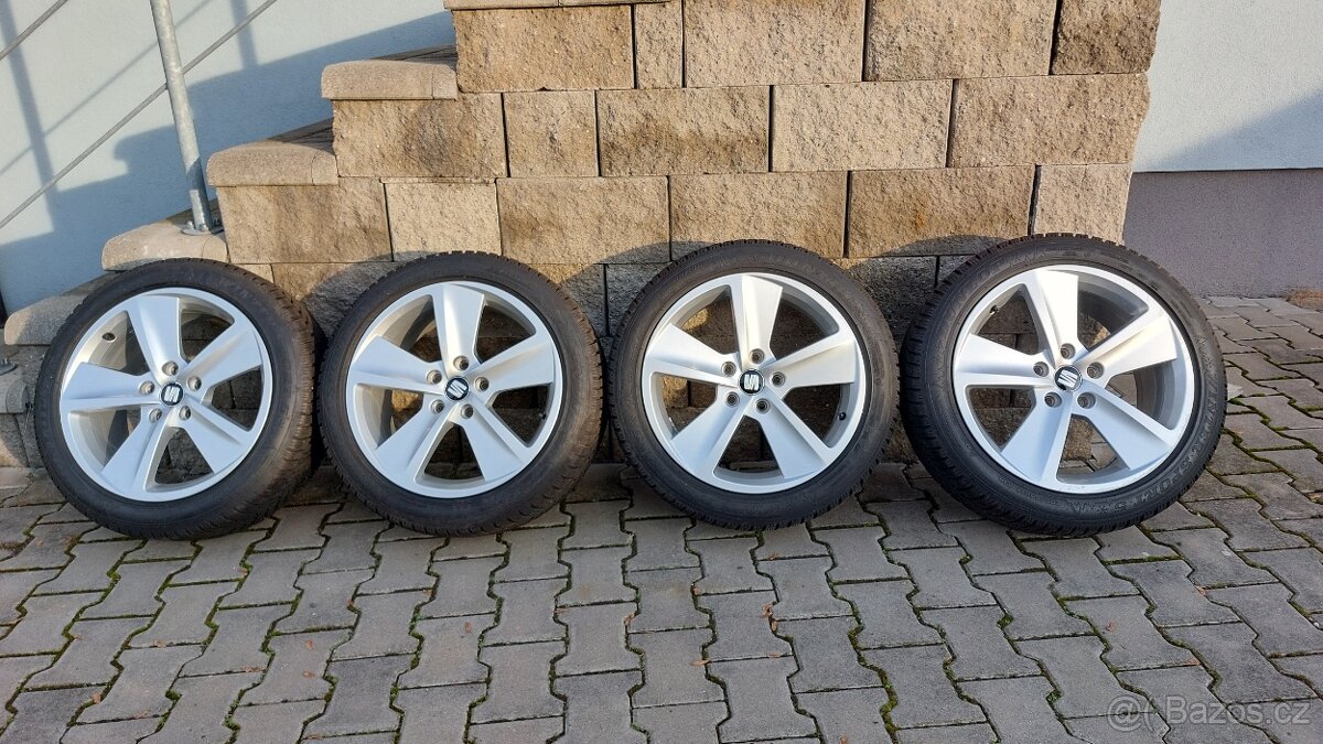 Alu sadu 5x112 r17 Seat Cupra zimní pneu - 17