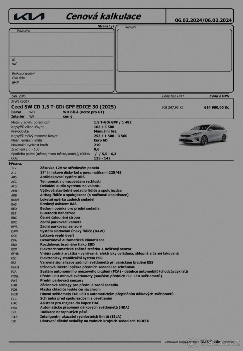 Kia Cee´d, SW edice 30 1,5 T-GDi GPF - 17