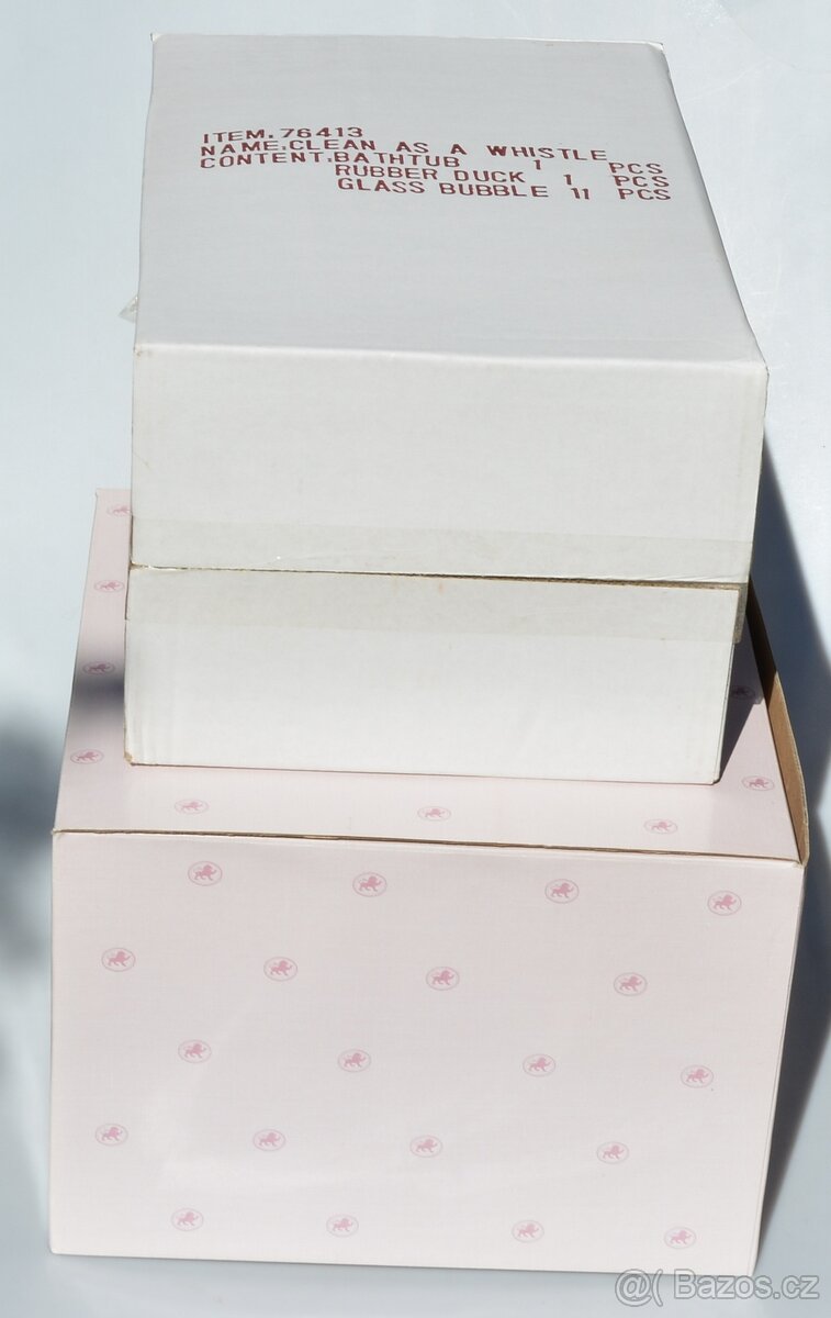 Porcelánová panenka +vanička +kachna +bublinky +kožíšek - 17