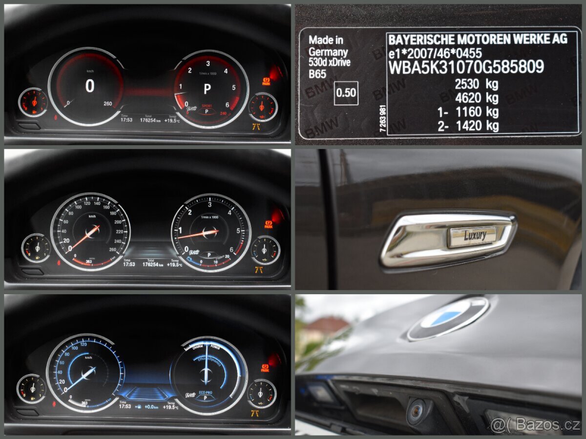 BMW 530d F11/2016/190kW/Luxury/1.majitel/ČR/head-up/kůže - 17