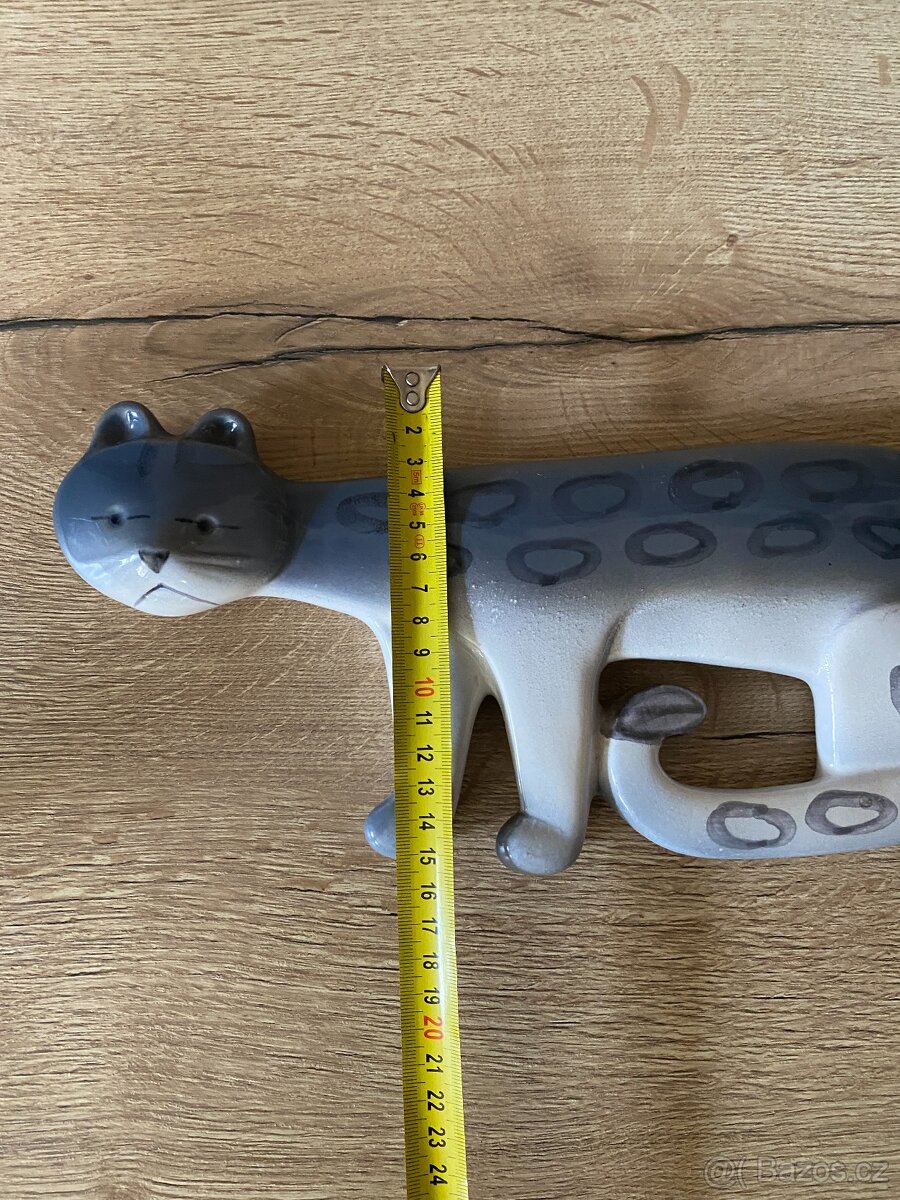 kočka keramická stará kočka figurka plastika soška socha - 17