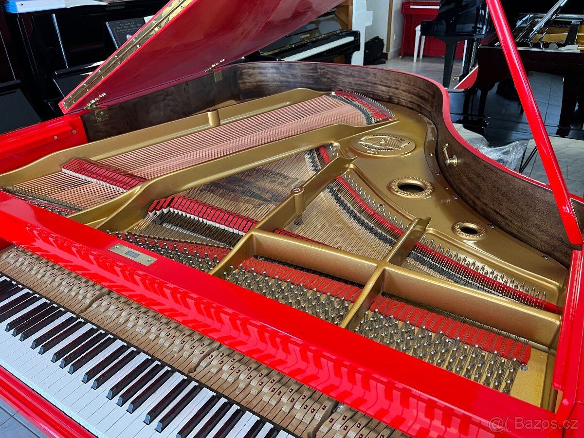 Červený klavír August Forster po opravě, se zárukou a doprav - 17