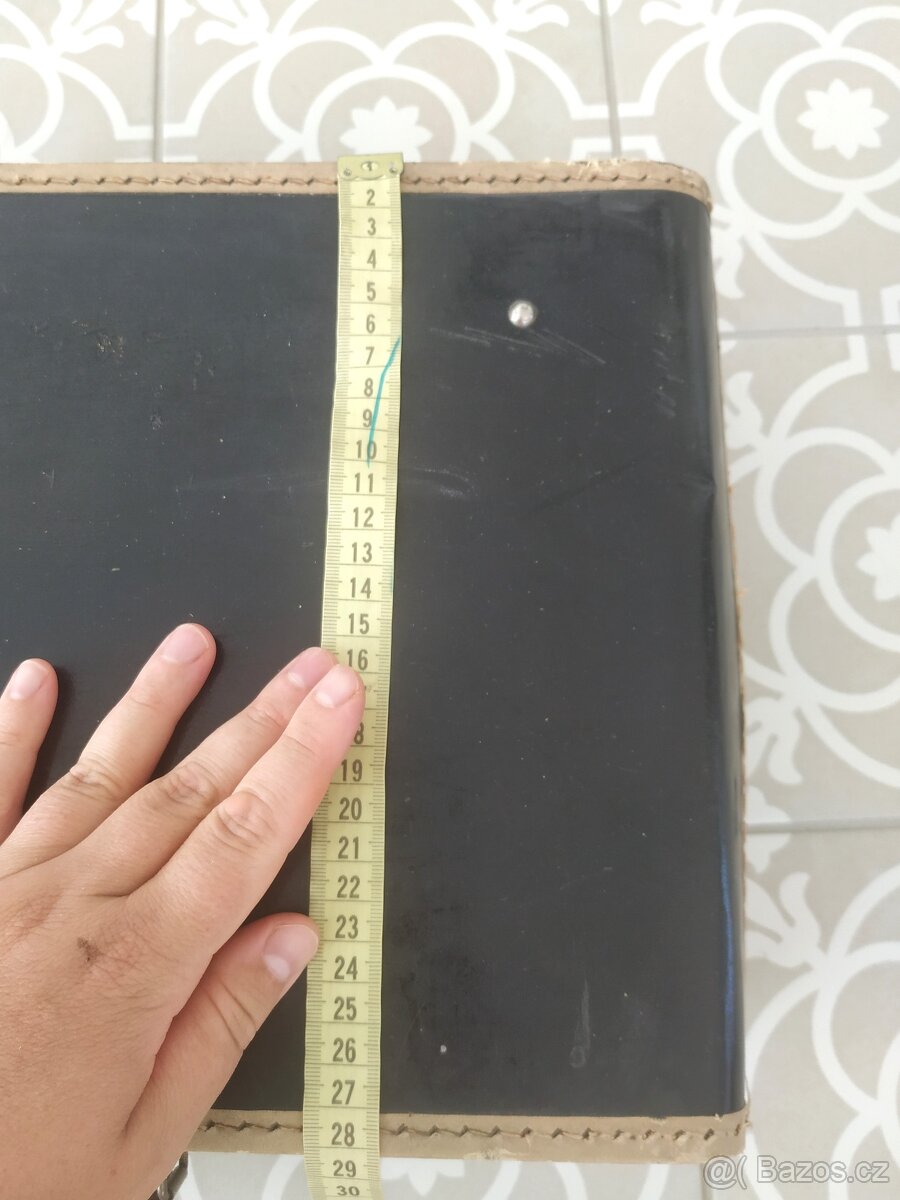 Starý retro kufr koženka Kazeto hnědý - 17