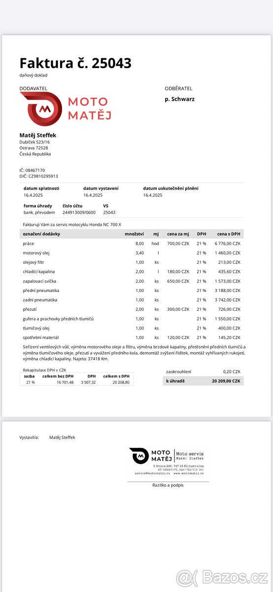 Honda NC700X, 2014, ČR, vel. servis, nový laďák... - 17