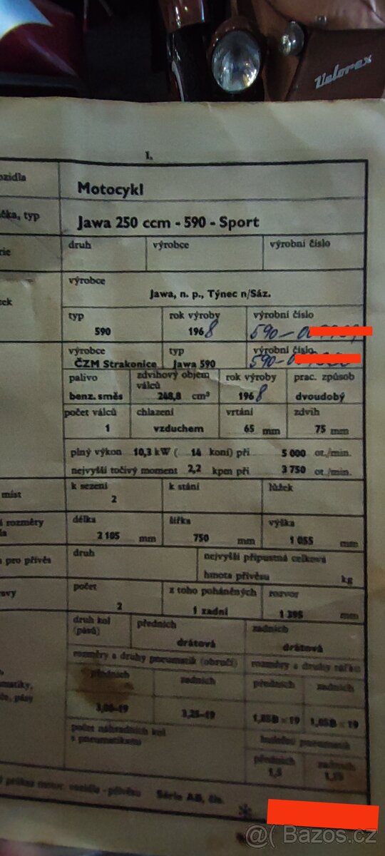 Jawa 250 sport platne TP a Spz - 17