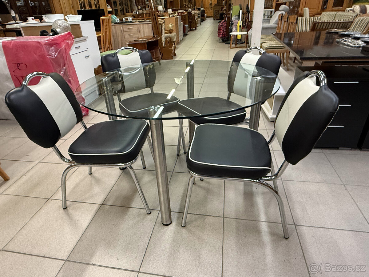 10 kusů chromovaných ,,Amerických" židlí - 17