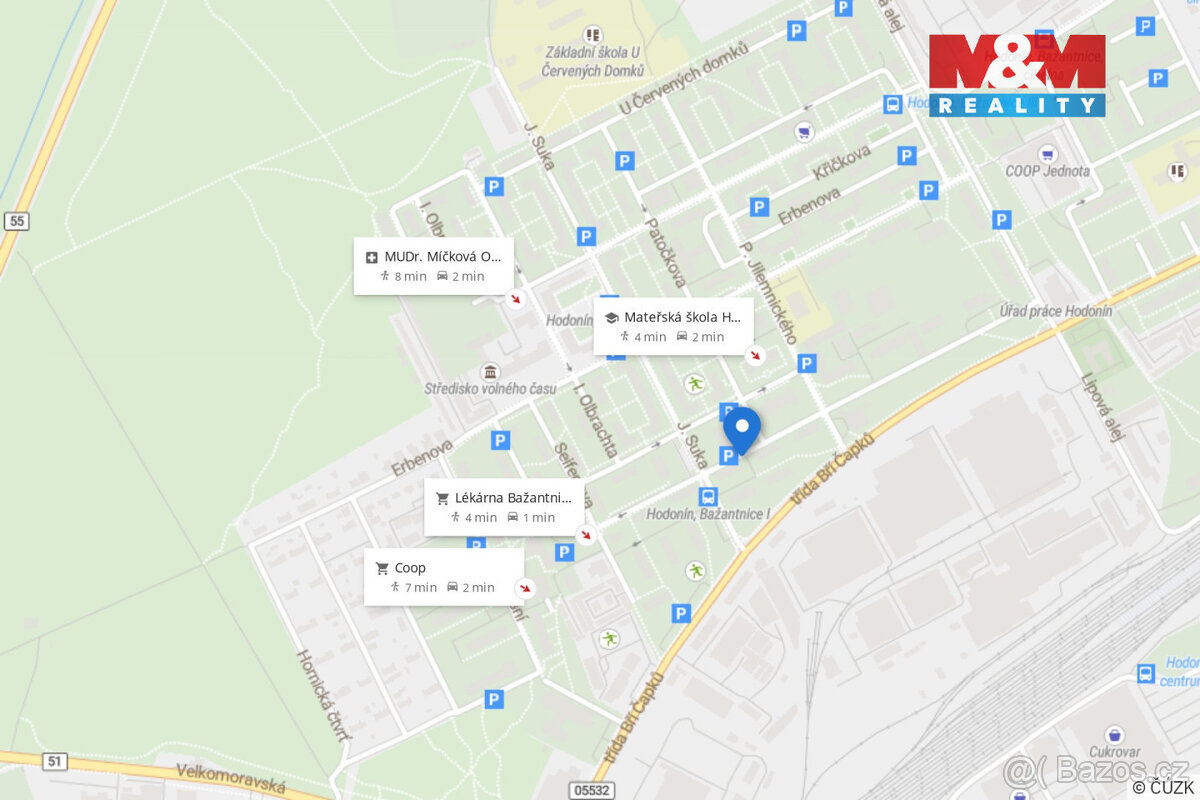 Prodej bytu 3+1, 55 m², Hodonín, ul. Skácelova - 17