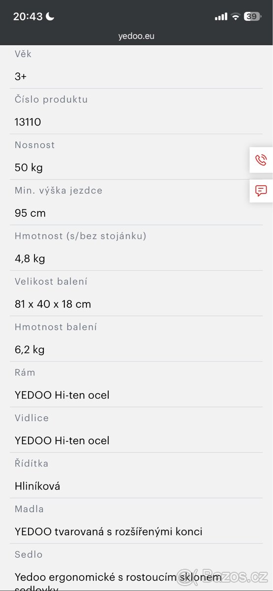 Dětské odrážedlo YEDOO TOOTOO XL - 17