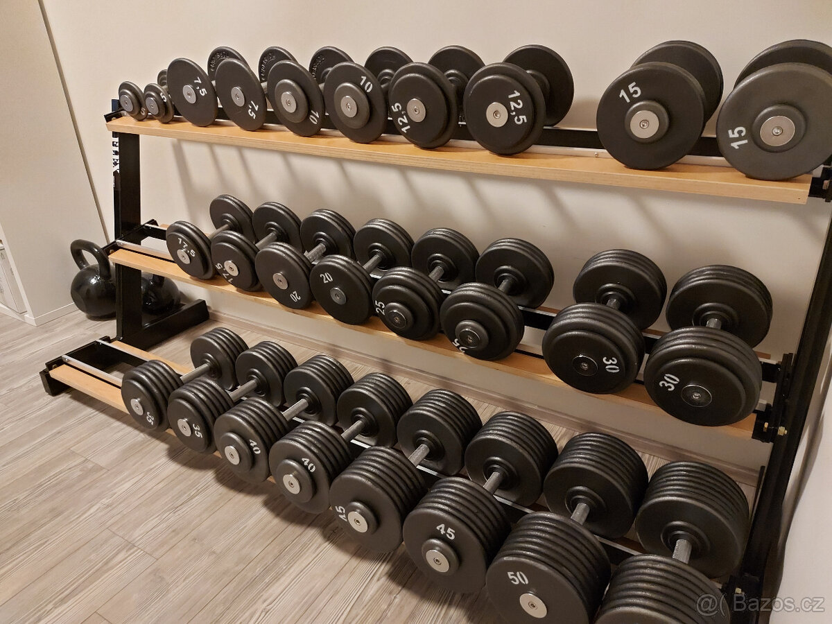 Profi pevné jednoruční činky 2,5-100kg NOVÉ - 17