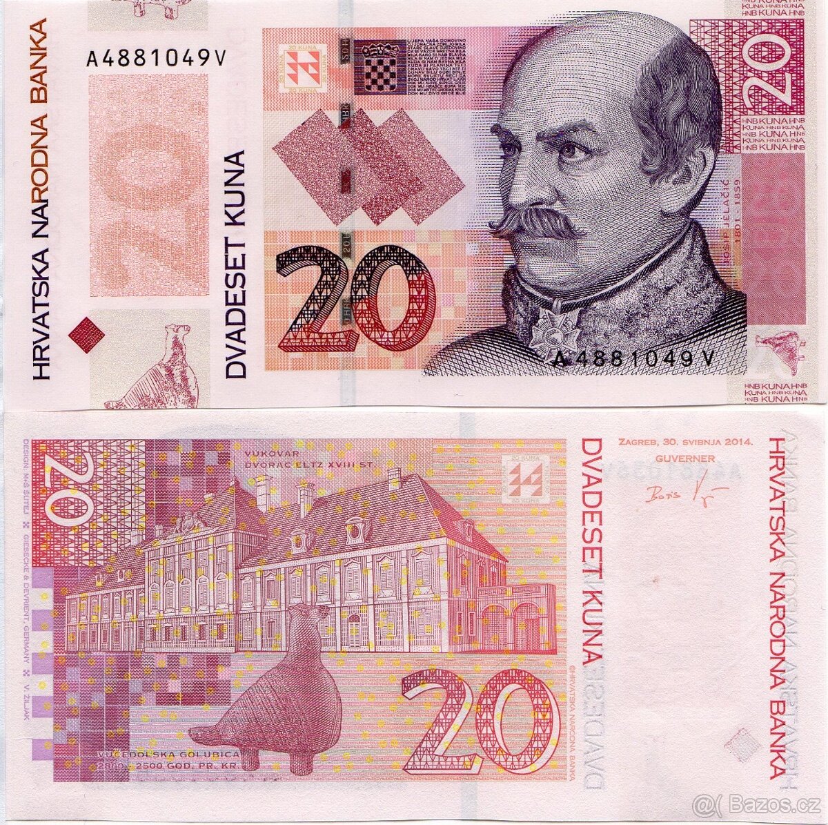 Bankovky 5 - 1000 kun a 1 - 50 000 dinárů Chorvatsko - 17