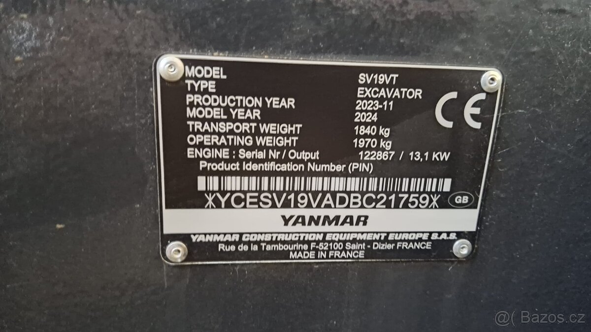 Pásové rypadlo Yanmar SV19 - NOVÝ - 17