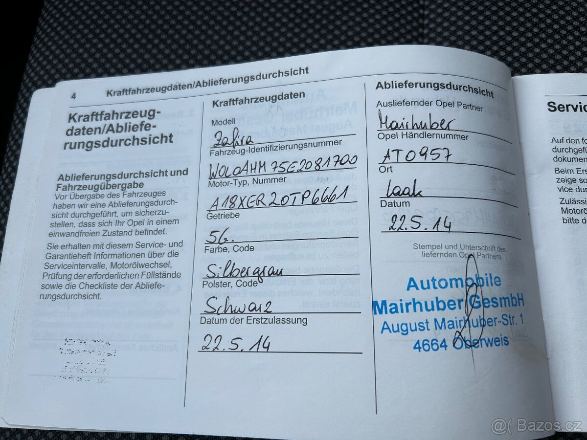 Opel Zafira B 1,8, 7 míst, 2014, najeto 135.901 km - 17