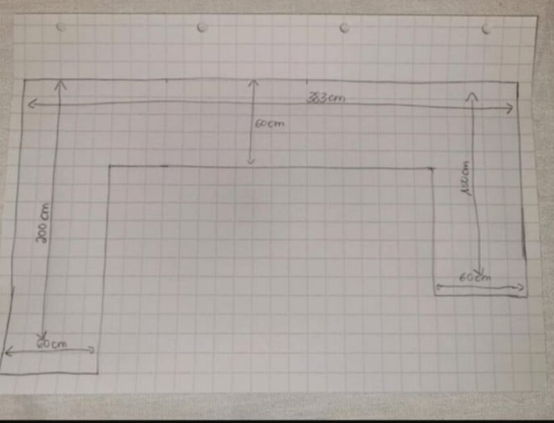 Rustikální dubová linka do U se spotřebiči,6236 - 17