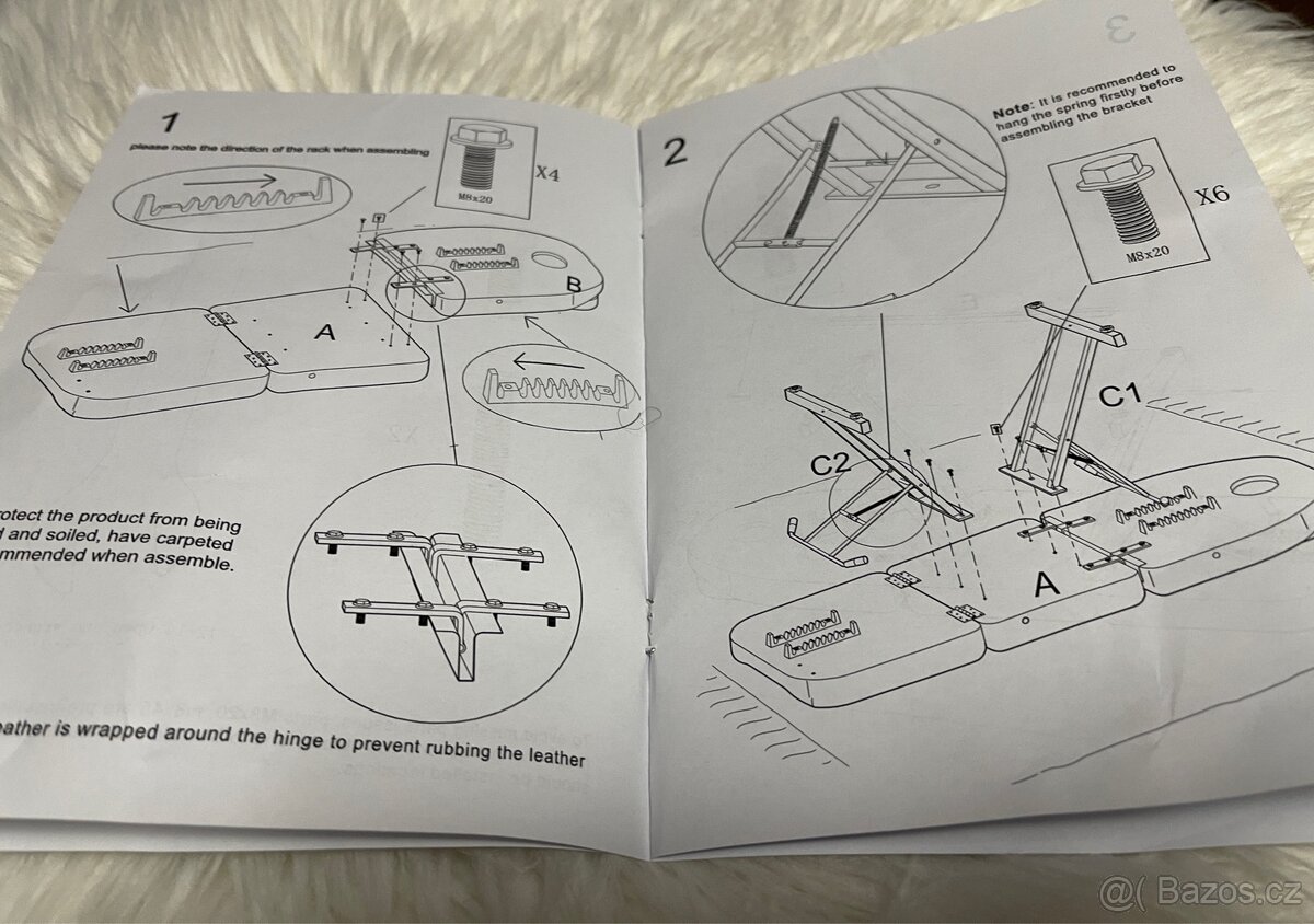 Kosmetické, tetovací masážní lehátko polohovací se stoličkou - 17