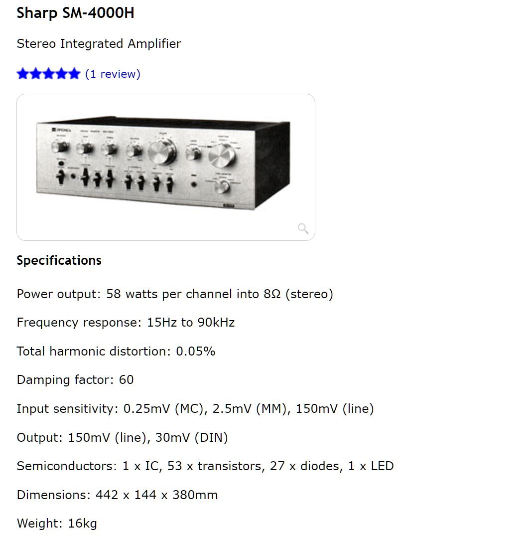 SHARP Optonica SM-4000 Stereo Amplifier / Old School - 17