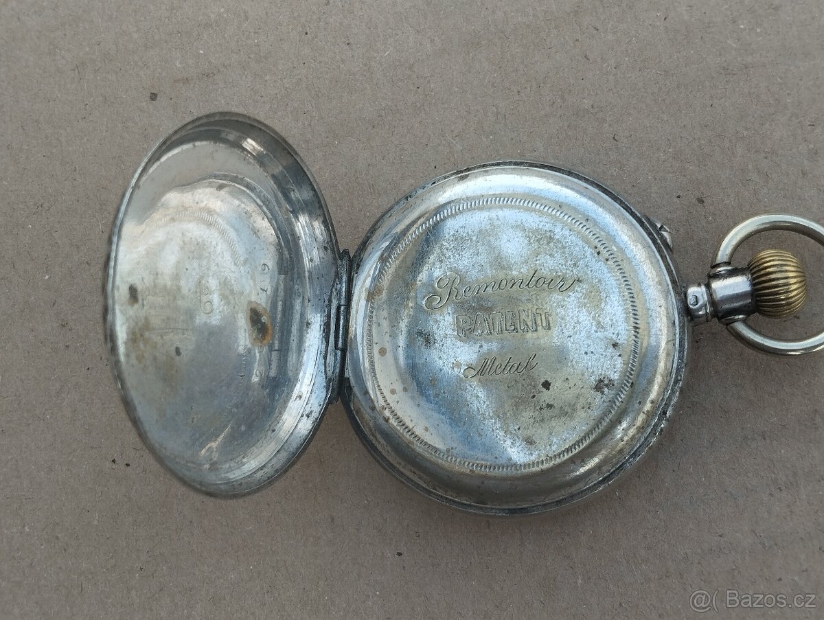 Starožitné dvoupláštové stříbrné kapesní hodinky - 17