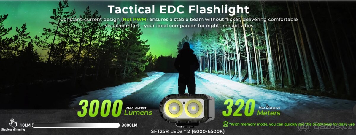 Wurkkos TD11 chytrá OLED 3000L, USB-C,RGB novinka - 17