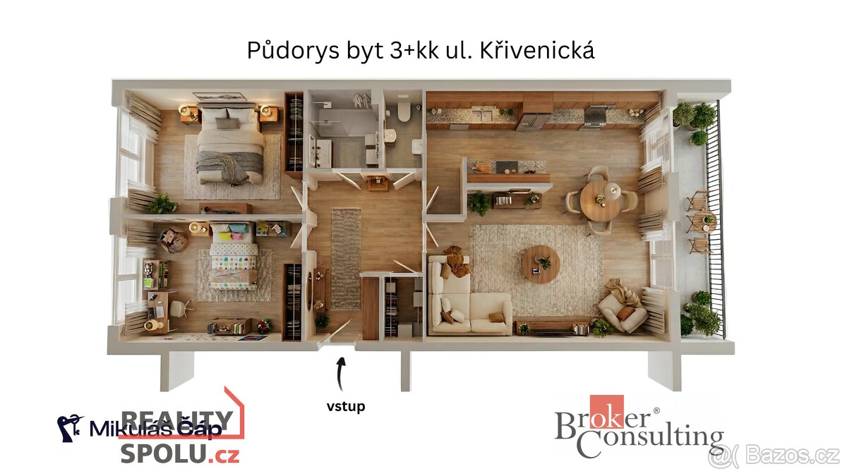 Prodej, byty/3+kk, 75 m2, Křivenická 449/23, 18100 Praha, Hl - 17