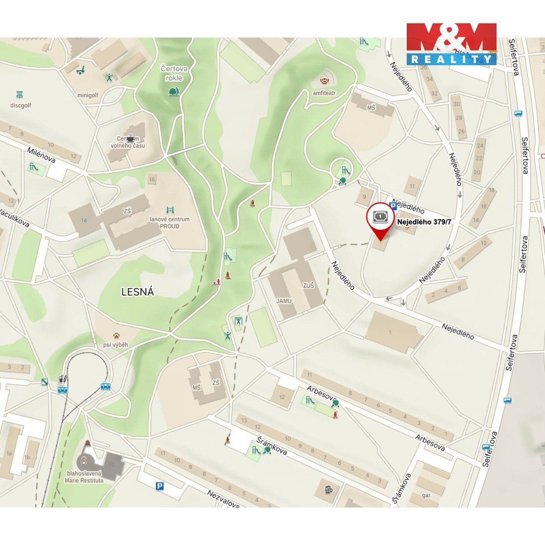 Pronájem bytu 3+1, 67 m², Brno, ul. Nejedlého - 17