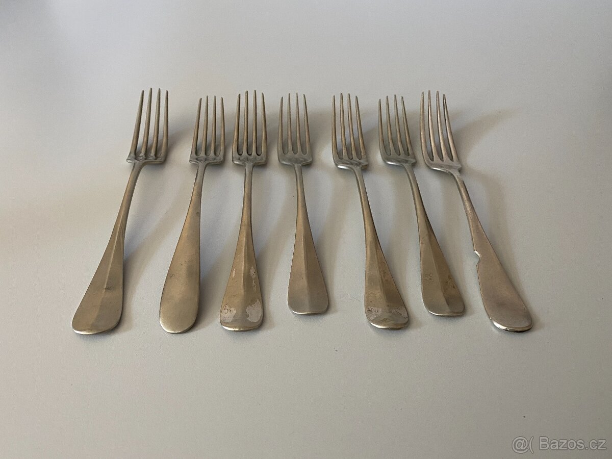 vidličky staré vidličky alpaka příbory značené postříbřené - 17