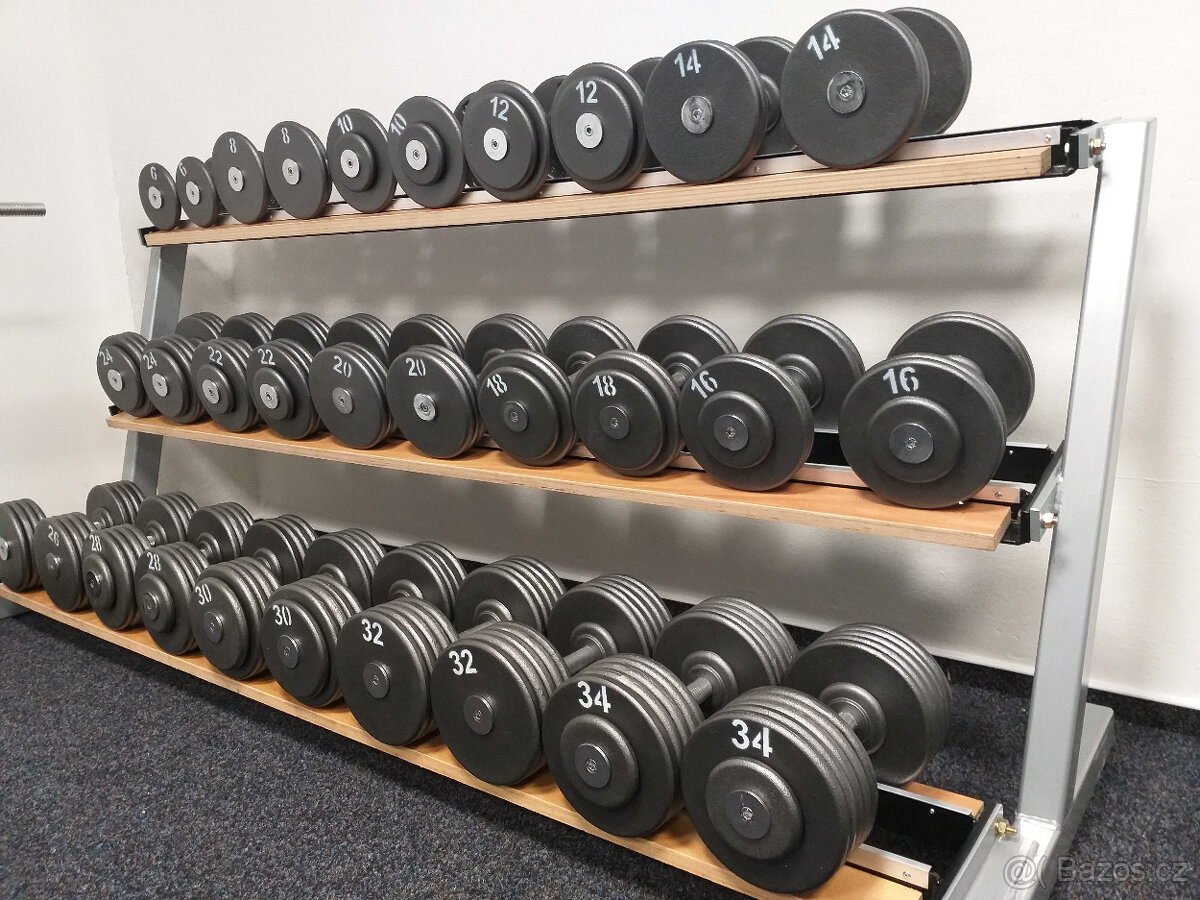 Profi pevné jednoruční činky 2 - 100kg NOVÉ - 17