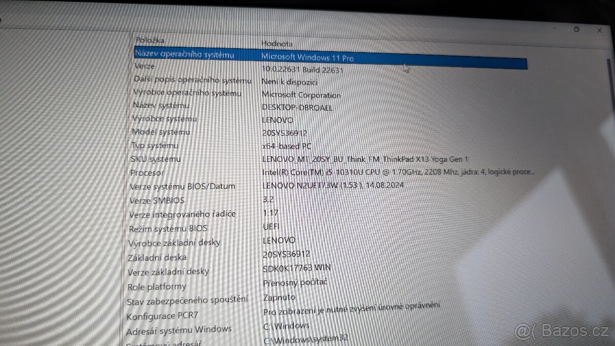 Lenovo Thinkpad X13 Yoga Gen 1 - dotykový - 17