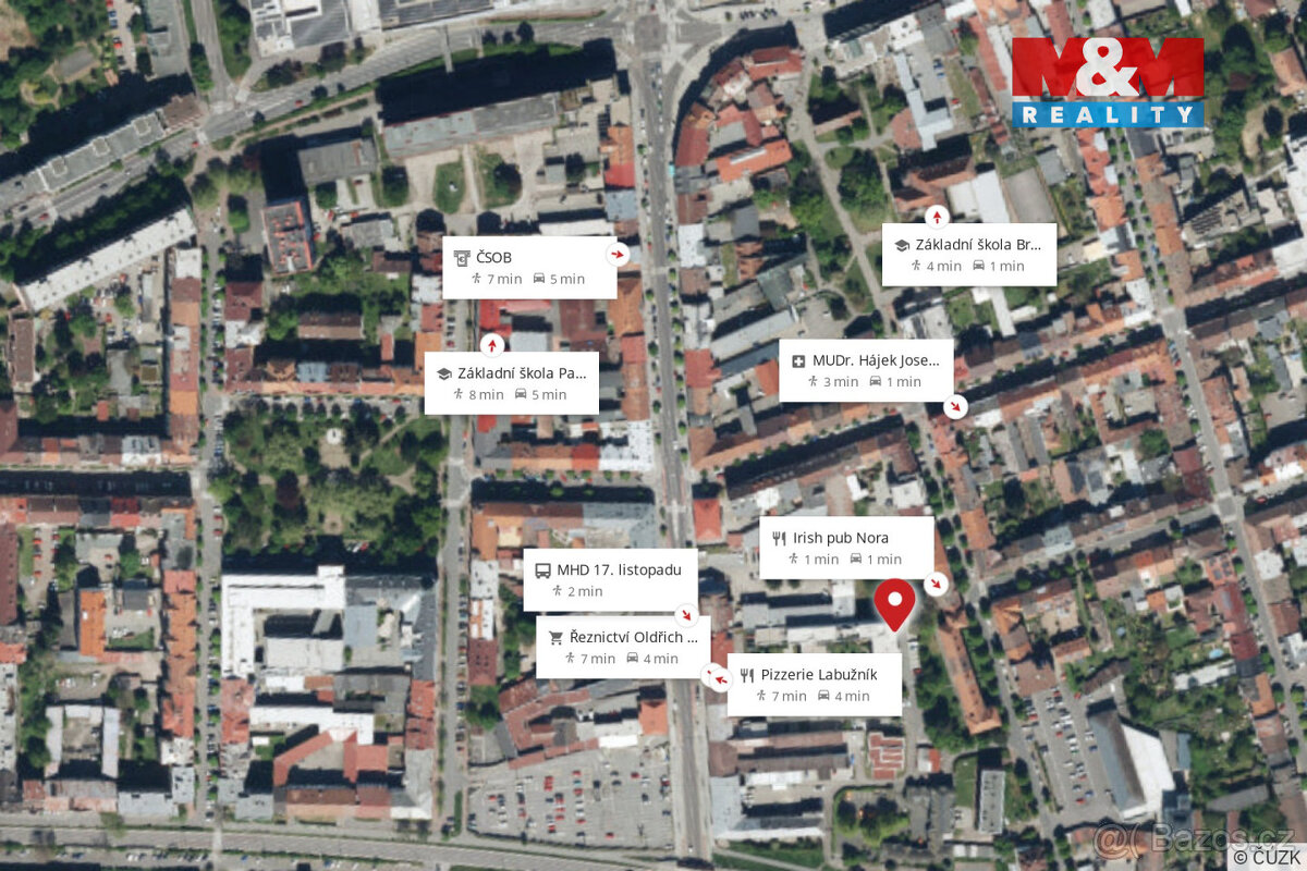 Pronájem bytu 3+kk, 74 m², Pardubice, ul. Bratr. Veverkových - 17