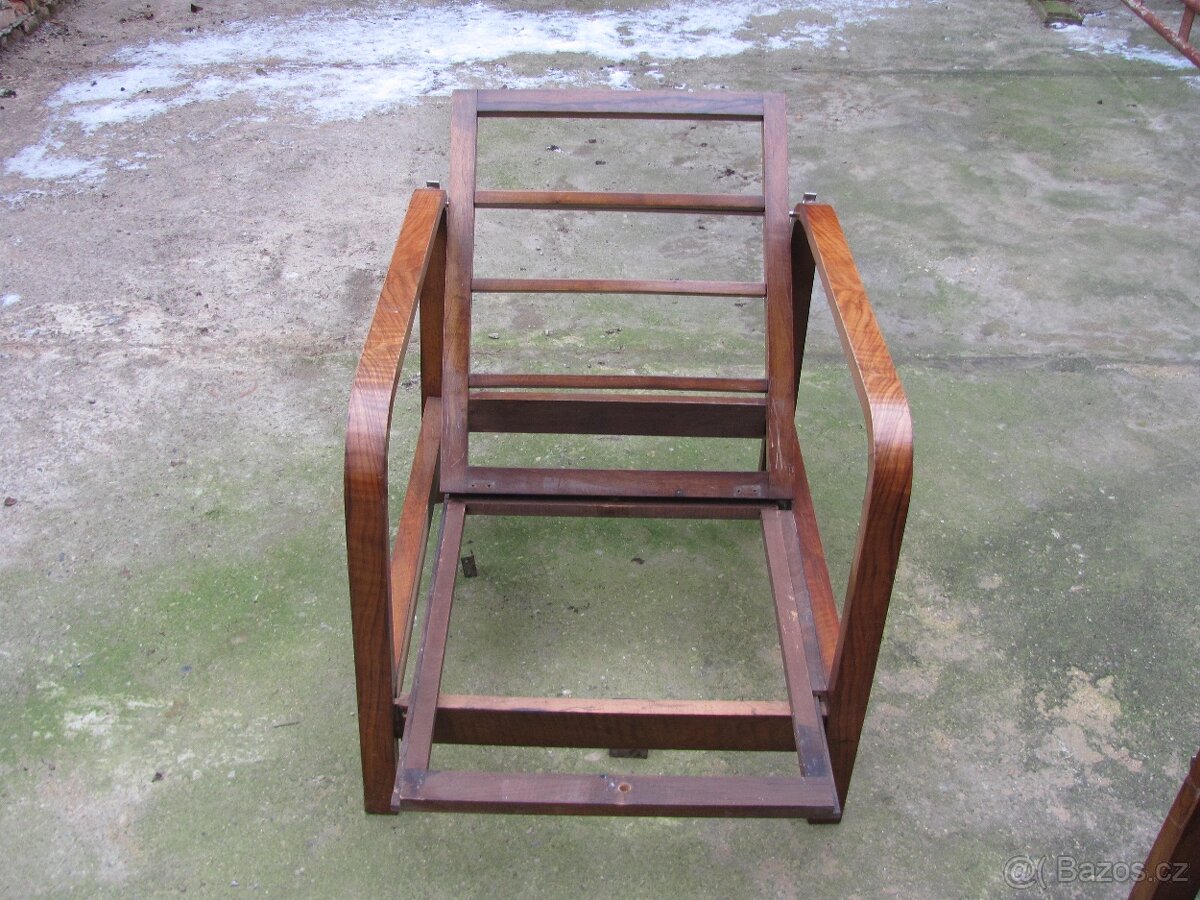 Polohovací křeslo Art Deco / 2ks / Halabala ? - 17