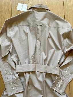 Béžové bavlněné košilové dlouhé šaty Gant, vel. 38/40 - 17